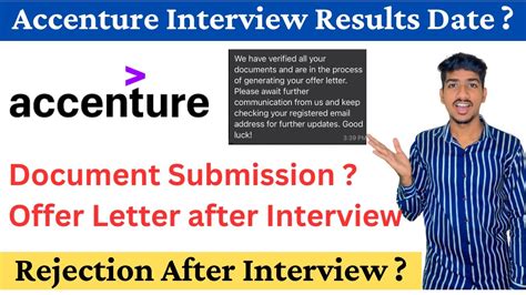 accenture results after interview|After how many weeks accenture can take to release final .